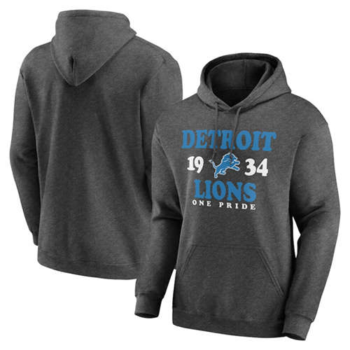 Detroit Lions Heathered Charcoal Fierce Competitor Pullover Hoodie